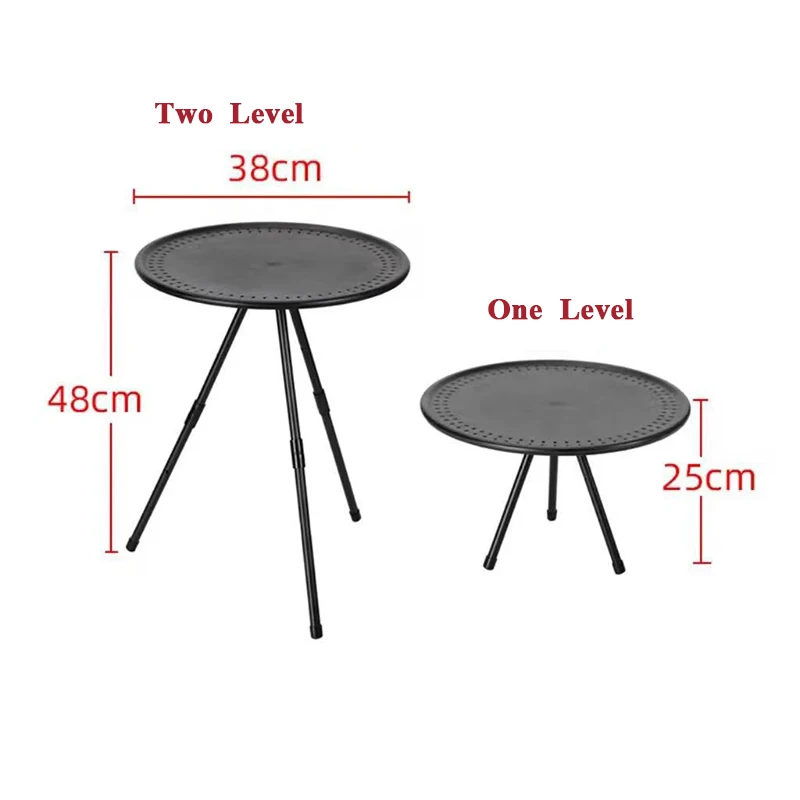 Aluminum Alloy Folding Table, Liftable, Portable, Ultra-Light, Small, Round Table, Camping, Simple Tea Table, Decorations Tools