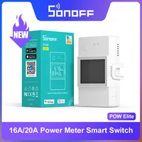 SONOFF POW Elite 16A/20A interruptor medidor de potencia inteligente pantalla LCD ESP32 Chip 14s emparejamiento rápido Control remoto por eWeLink Google Home