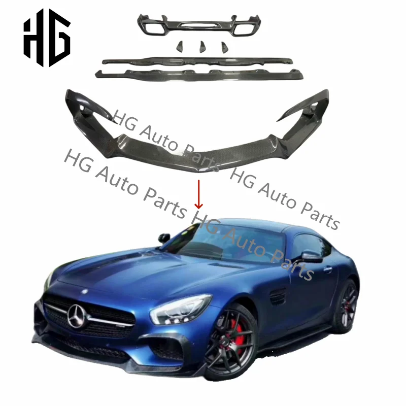 

For AMG GT Renntech Style Carbon Fiber Bodykit Side Skirts Exterior For Mercedes AMG GT GTC Rear Spoiler Lips