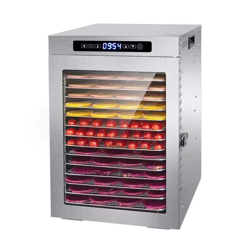 Food-Dehydrator Machine Stainless Steel Fruit Dryer 800W Meat Dehydrator Jerky Maker, 24H Timer Food Dryer Adjustable Thermostat