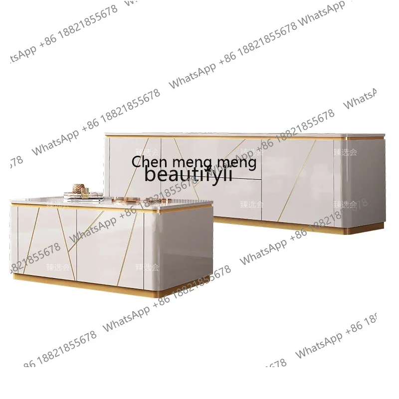 

zq1Light luxury TV cabinet milky white, living room storage, villa TV, designer floor cabinet