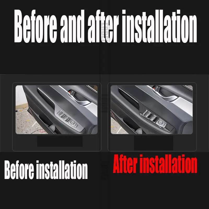 For 2019 2020 2021 Hyundai palisade glass lifter carbon fiber pattern interior decoration sticker anti-scratch protection set
