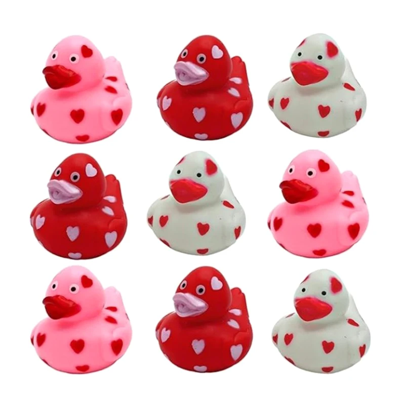 Novelty Valentines Day Rubber Ducks Heart Themed Duckies Gifts For Kids Party Classroom Exchange Prizes For Children Toys