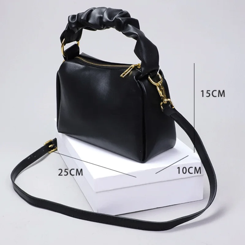 Zachte Lederen Handtas Casual Mode Dumpling Portemonnees En Handtassen Hoge Kwaliteit Cloud Crossbody Tassen Voor Vrouwen