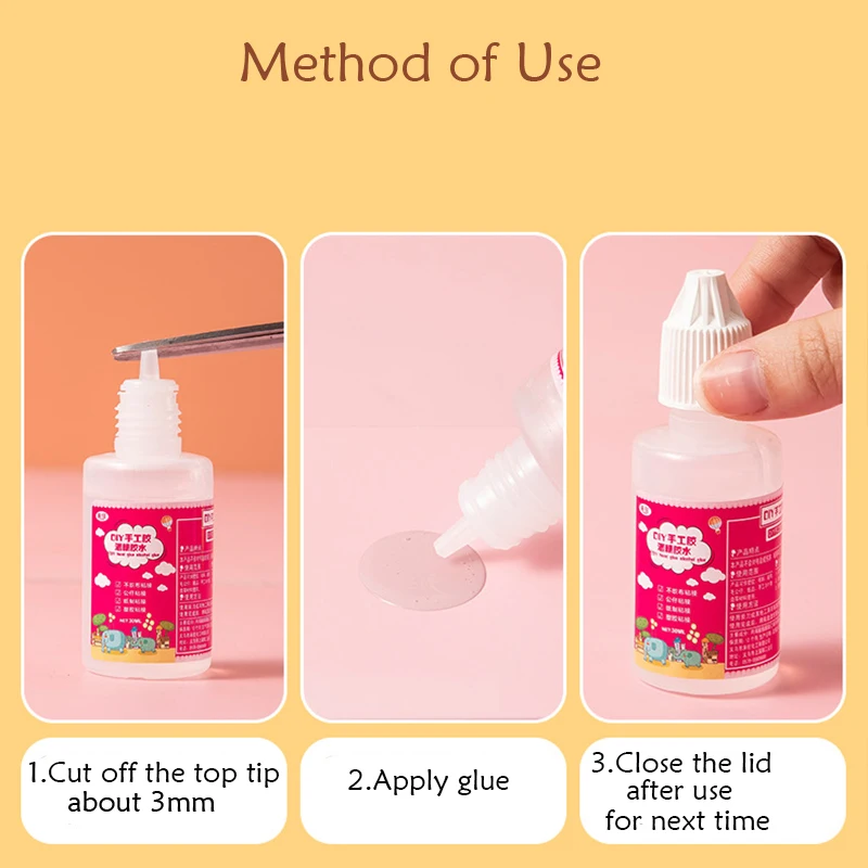 50g DIY Handmade Glue Clear liquid Alcohol Glue for plastic,non woven,doll,paper,Fast setting of glue not hurt the skin