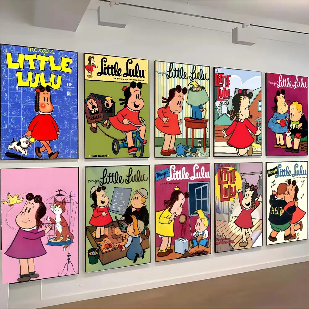 Funny Anime The L-Little Lulu Show Poster Advanced Aesthetic Self-adhesive Printing Paper Wall Art For Living Room Home Decor