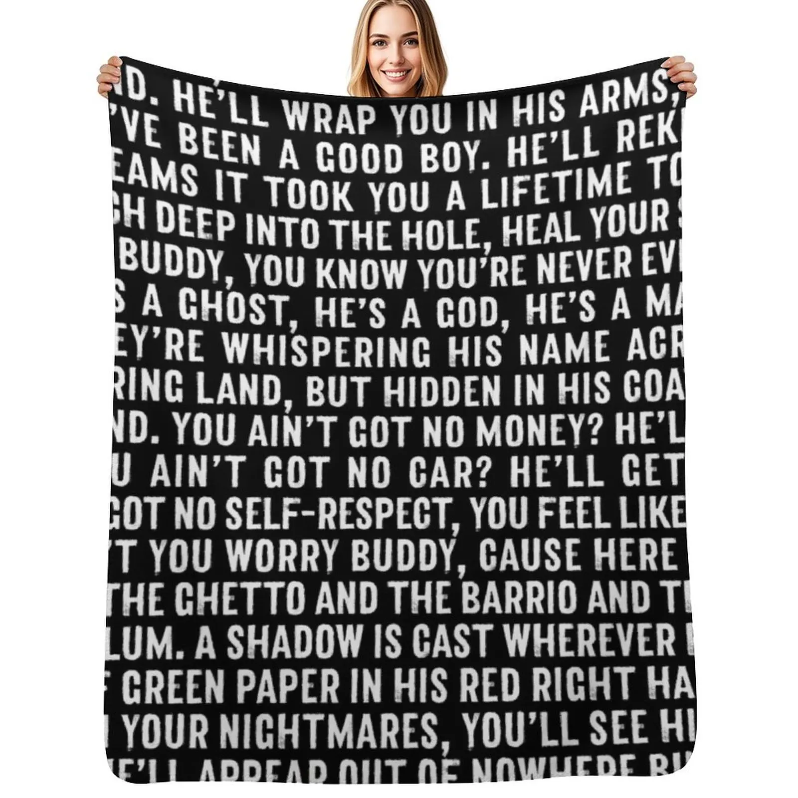 

Red Right Hand - Nick Cave & The Bad Seeds (lyrics) Throw Blanket Faux Fur Soft Warm Blanket for Bed