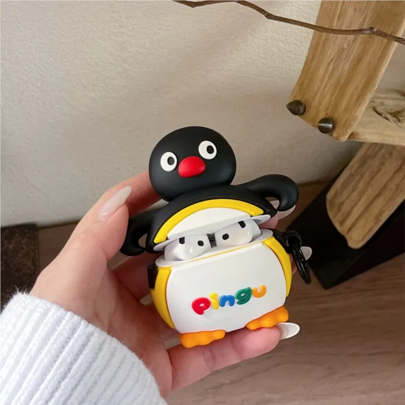 

Cute 3D cartoon penguin earphone cover For Airpods pro3 For Airpods 1 2 3 Pro 1 2 3 silicone shockproof protective case