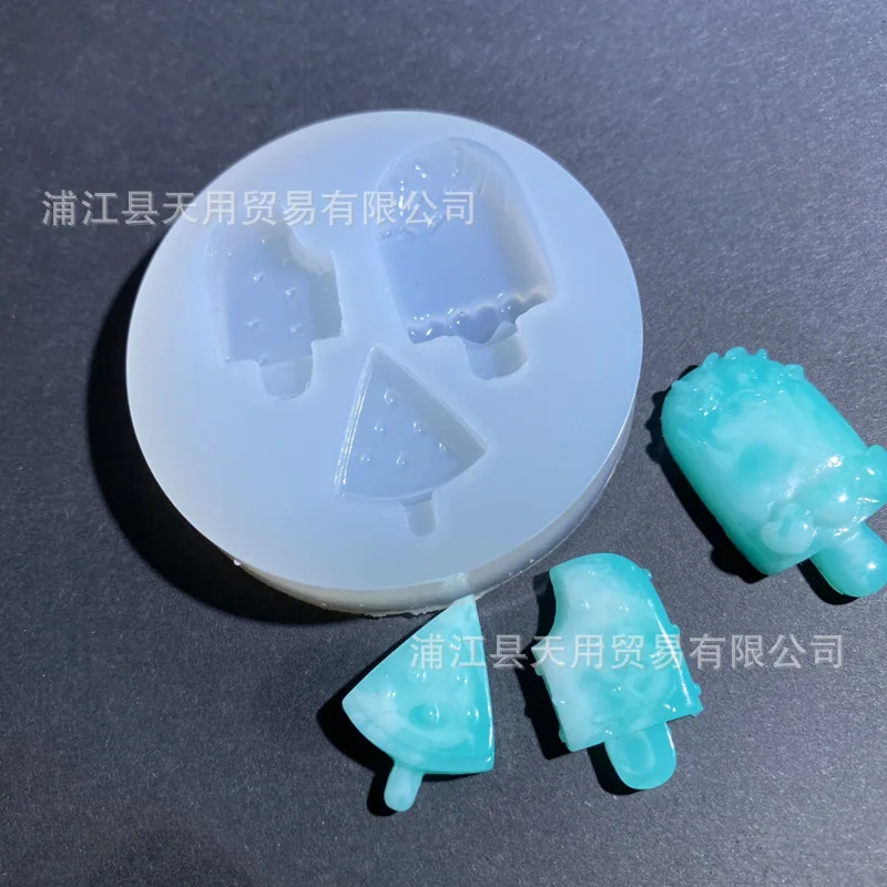 DIY Ice Cream Ornament Crystal Glue Silicone Mold Handmade Keychain Making Phone Case Accessory Resin Mould 15-1077