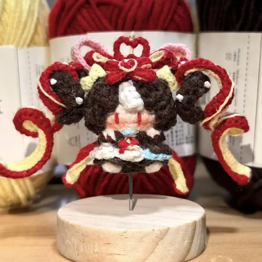 kit-de-materiais-artesanais-diy-agulha-de-croche-fio-pingente-de-boneca-chaveiro-para-amigo-sem-marca-registrada