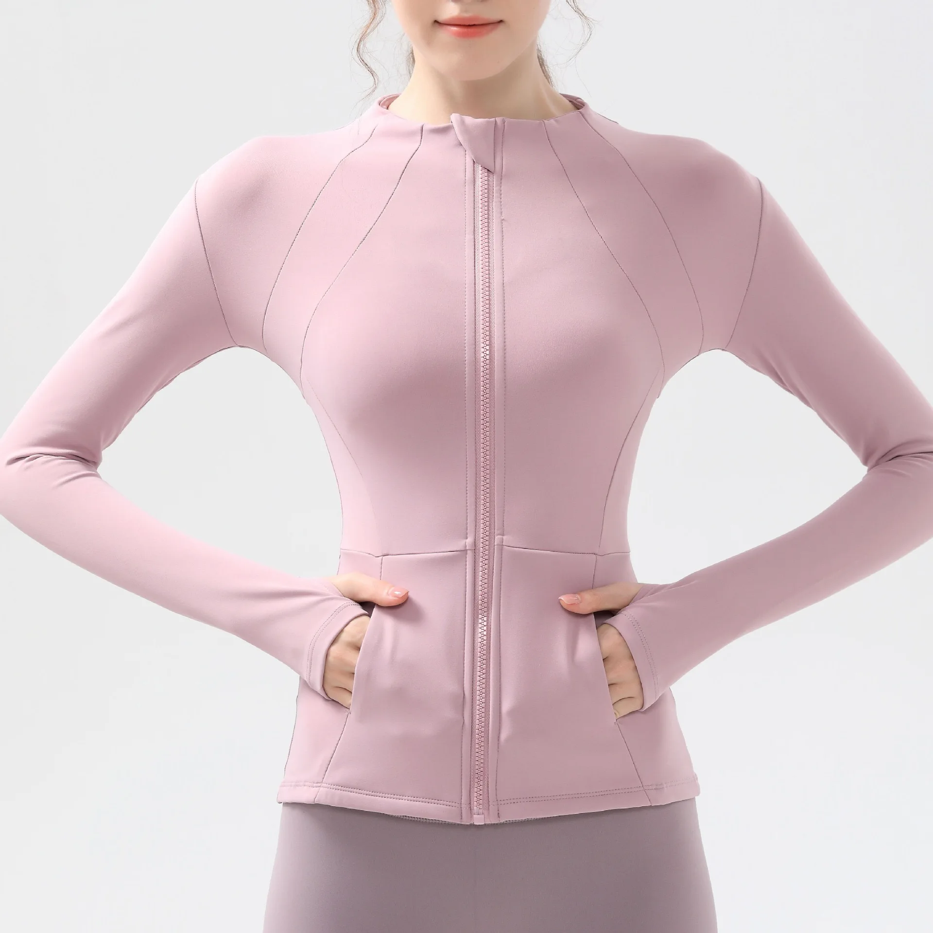 Neue Yoga-Kleidung für Frauen, Langarm-Laufjacken, Fitness-, Schlankheits-, Vielseitige Yoga-Jacken, Trainings-Sporttops, Jacken – Detail 4