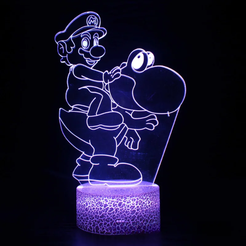 Super Marios Bros Anime 3D Night Light Brick LED Light Cartoon Desk Lamp Light Bedroom Decoration Kids Birthday X-mas Gifts Toy