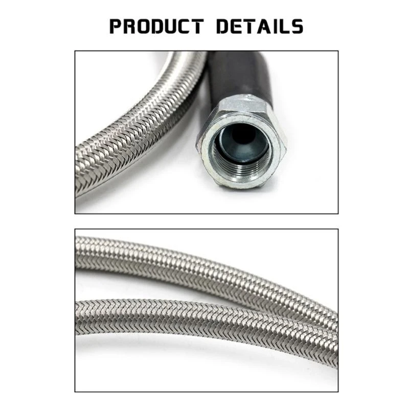 XA6H Stainless Braided Transmission Fluid Cooler Hose Line For 4L80E TH350 TH400 4L60E 4L80E 700R4 TR6060 C5 Transmission view 2