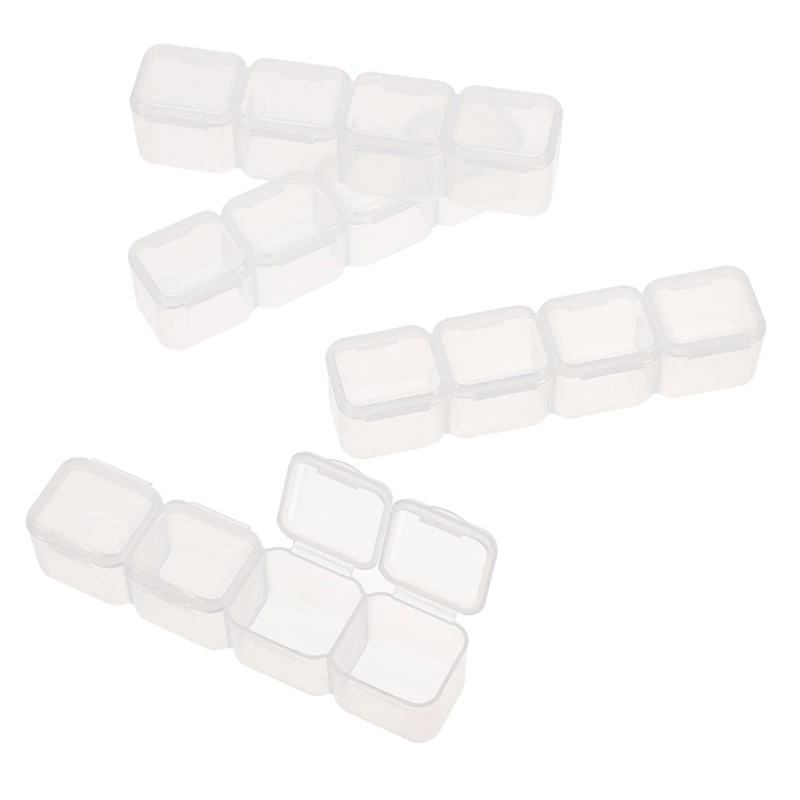 

20pcs Storage Boxes 4 Compartments Glitter Powder Containers Sequins Jewelry Organizers Nail Art Beads Rings