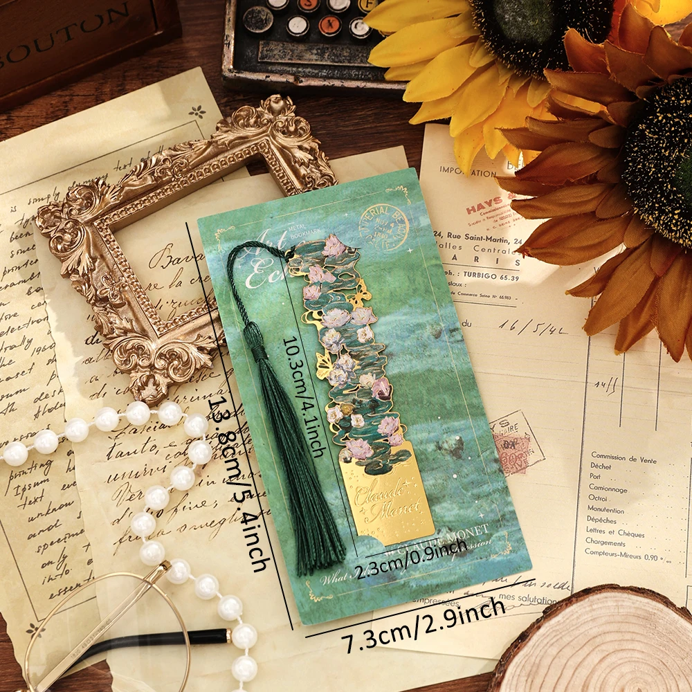 1 قطعة المرجعية المعدنية الفنية خمر ، تصميم اللوحة جوفاء مع شرابة طويلة لمحبي الكتاب مكتب القراءة هدية القرطاسية