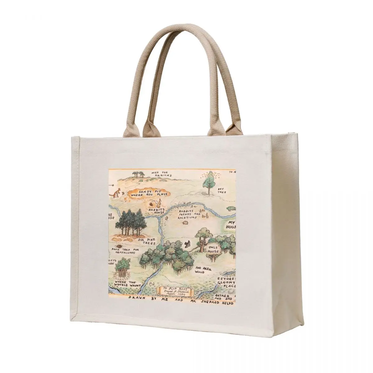 

100 Acre Wood map Tote Bag Handbags women eco bag folding Handbags reusable shopping bags