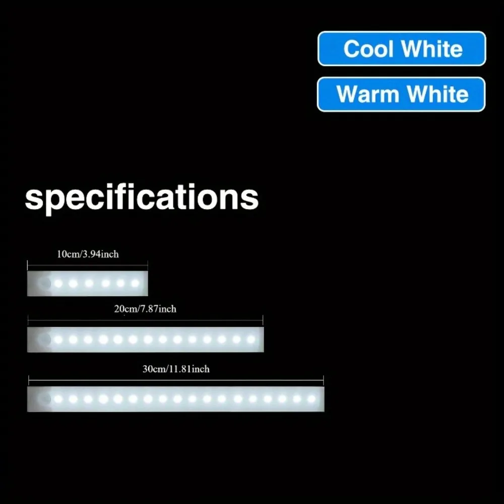 5 قطع من أضواء مستشعر LED تحت الخزانة مع مستشعر حركة، مناسبة للمكاتب والخزائن والخزائن والخزائن والمخزائن والممرات، #3