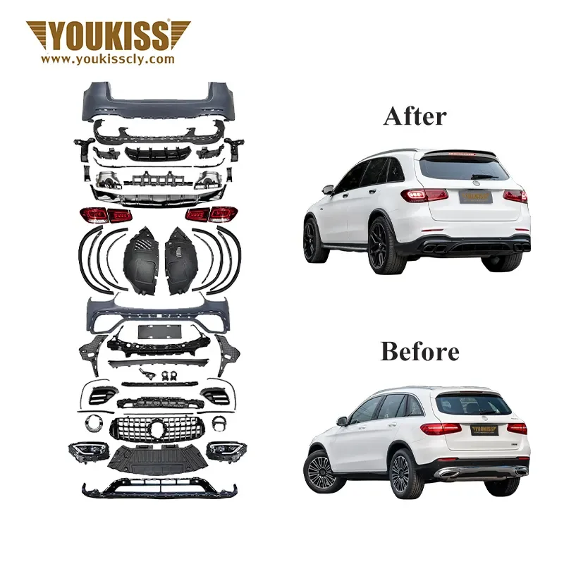 Genuine Car Bodykit for 16-19 Benz GLC C253 X253 Facelift GLC63 AMG Body Kits Grille Front Rear Wheel Arch Diffuser Tips