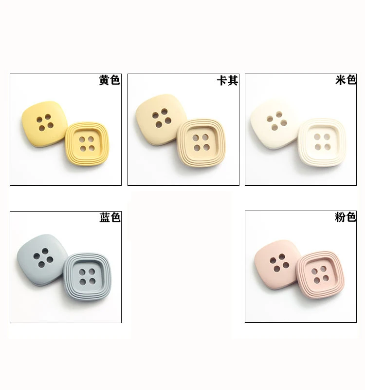 20PCS Square 4-Holes Resin Buttons Four Eye Paint Coat Windbreaker Button Color Spot Women\'s Buttons Accessories 18-30mm