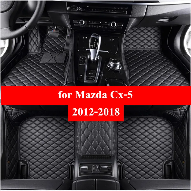 Car Floor Mats For Mazda Cx-5 2012 20132014 2015 2016 2017 2018 Flash Mat Leather Custom Foot Pads Automobile Carpet Car Covers