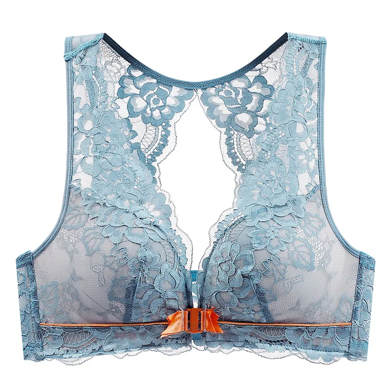 ملابس داخلية بإبزيم أمامي للنساء ذات ثديين صغيرين مجمعة لإظهار حمالة صدر خلفية جميلة ومضادة للتوسيع والثديين الجانبية والنمل