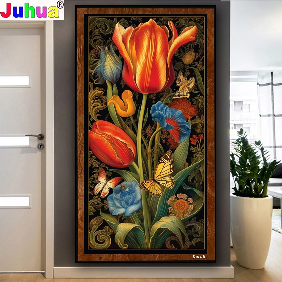 diamond painting ancient tulip flower Diy Jewelry cross stitch Full diamond art Mosaic still life Pictures For Home Decor Gift