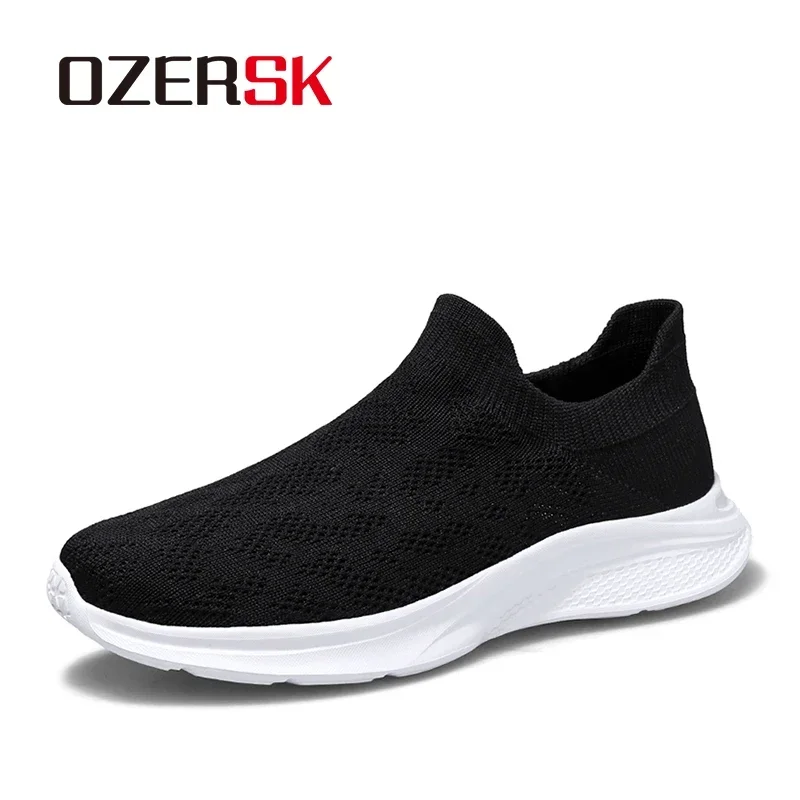 OZERSK Men High Quality Sneakers Hot Style White Color Shoes Male Breathable Gym Casual Male Footwear Light Big Size 39-46