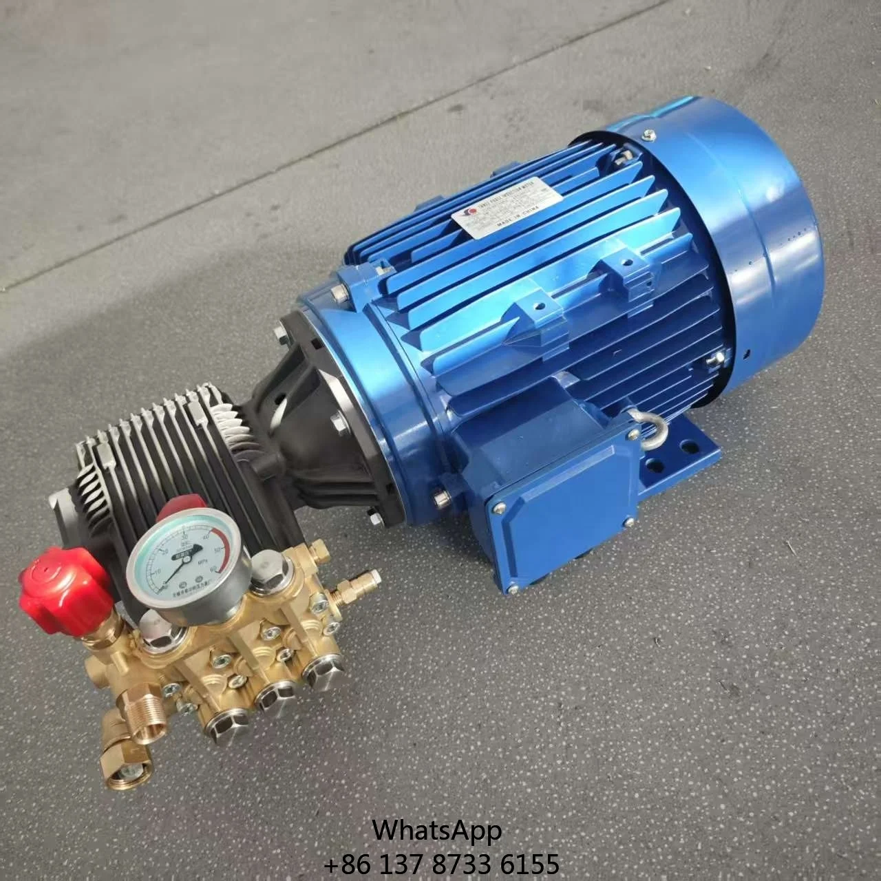 1814C New Electric High-pressure Car Wash Machine Pump Motor Assembly 100Bar 4.1GPM 3KW Motor Three-cylinder Plunger Pump Optics