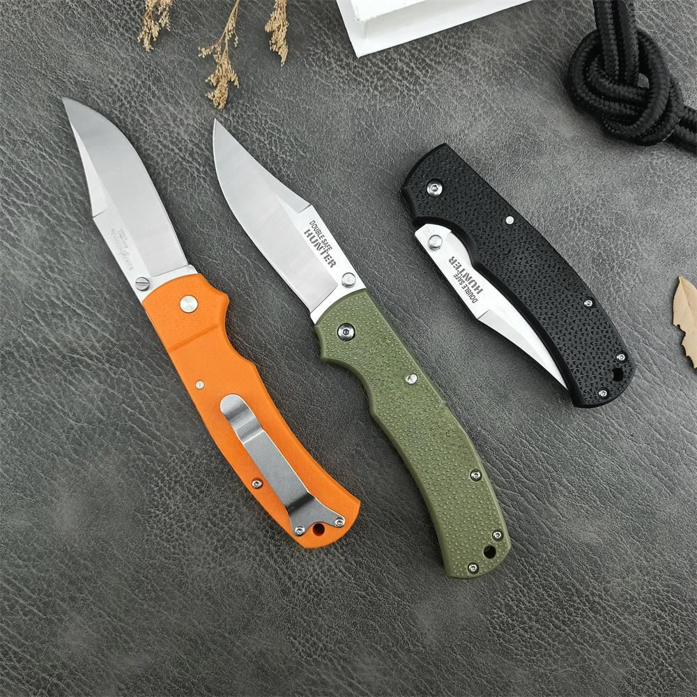 3 Styles DOUBLE SAFE Hunter Folding Knife 440C Blade Nylon Fiber Handles Outdoor Tactical Knife Camping EDC Multifunction Knives