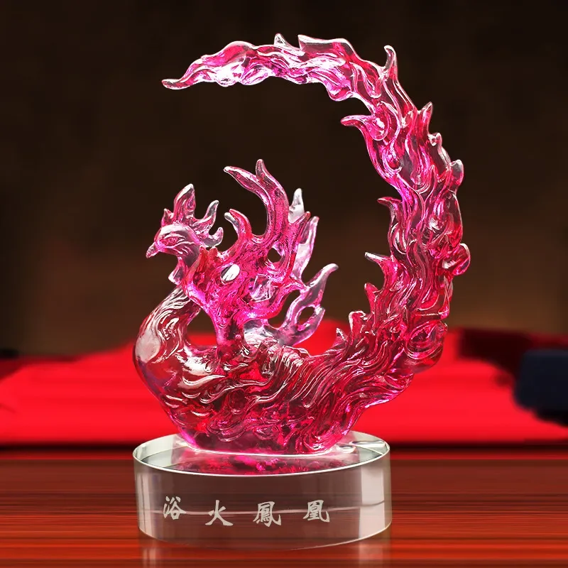 Creative Fire Phoenix Glazed Ornament High End Home Decor Jewelry Box Unique Wedding Gift Housewarming Present for Couple