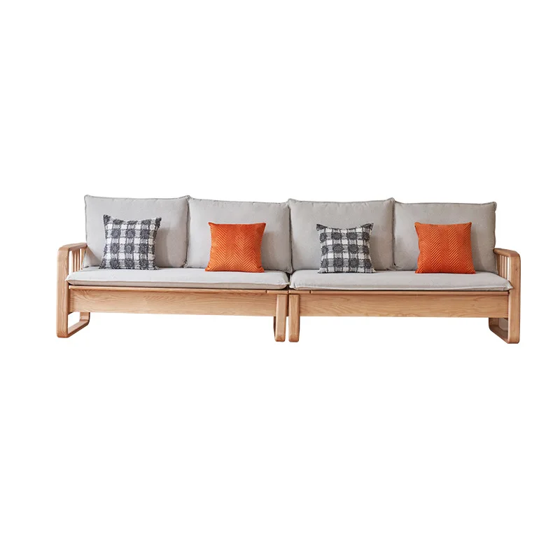 

ash wood all-solid wood sofa, simple storage, small apartment, winter and summer dual-use home