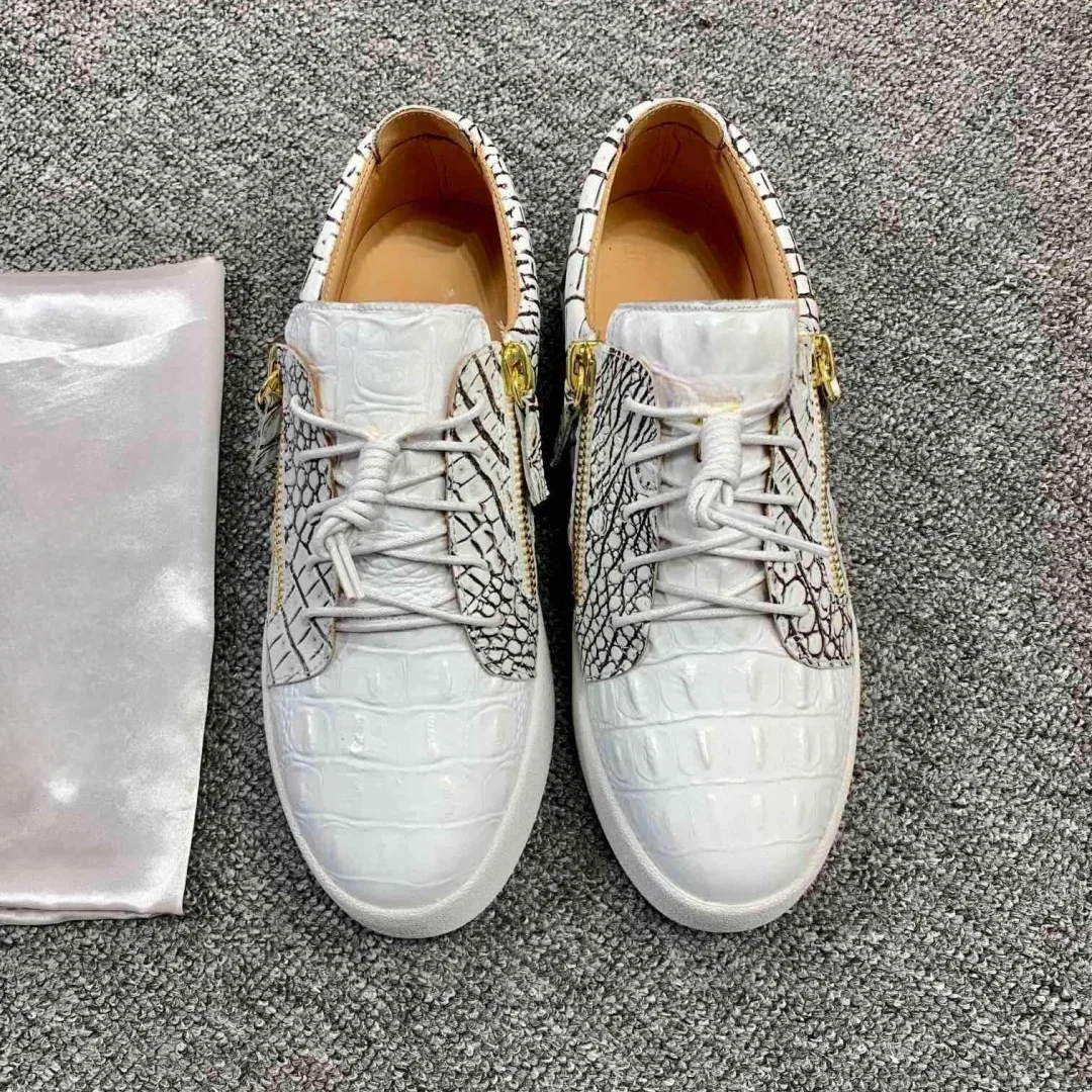 Nuevas zapatillas de deporte casuales de moda para hombres, zapatos de tenis de diseñador de marca para mujeres, mocasines GZ de cuero Real de lujo, zapatos deportivos 35-48 G0022