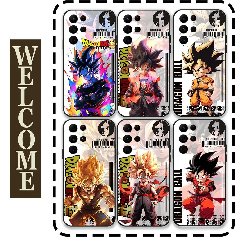 D-Dragon Ball G-Goku Phone Case for Samsung Galaxy S24 Ultra S22 S23 Ultra S21 S20 5G Protective Silicone TPU Funda