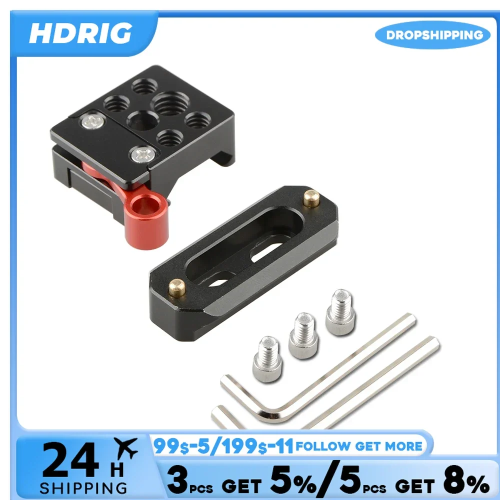 HDRIG NATO Kẹp 50Mm An Toàn Đường Sắt QR Kẹp Đèn Pin Micro Khung Máy Ảnh