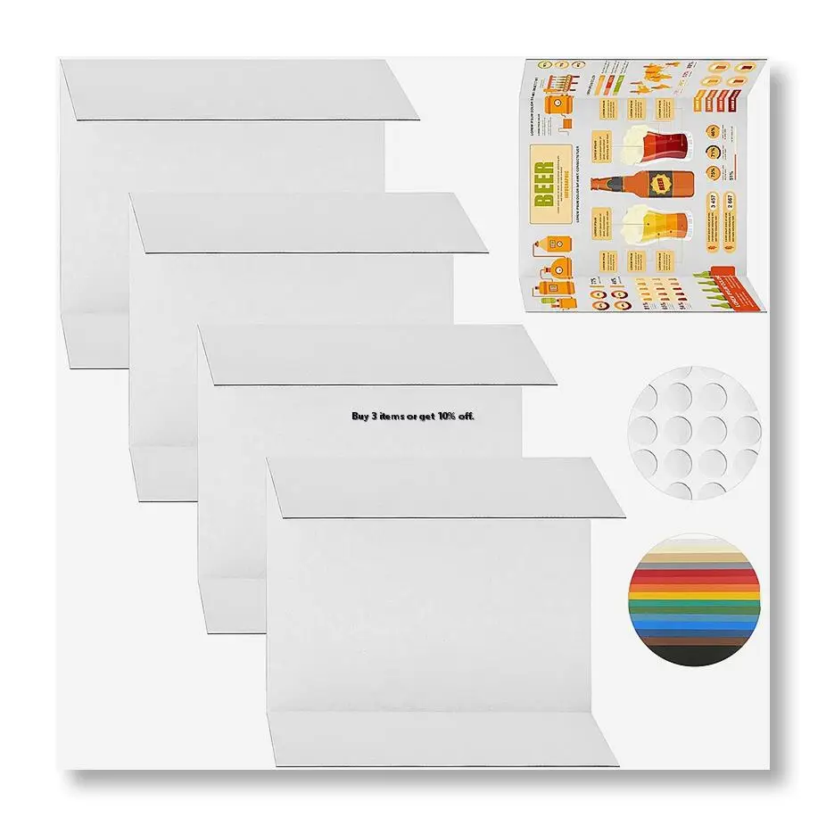 ✱4 Pcs Trifold Poster Board, White Poster Board Comes with Sticky Accessories, Corrugate Presentation Boards M