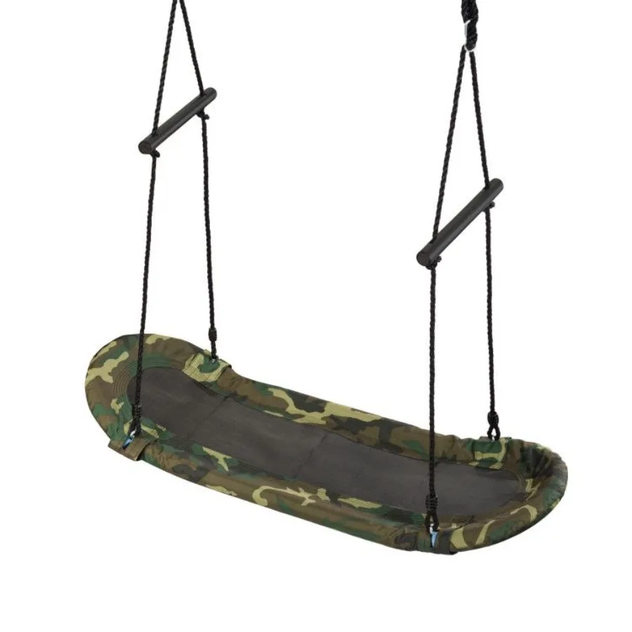 

Saucer Tree Swing Surf Outdoor Adjustable Oval Platform Set with Handle