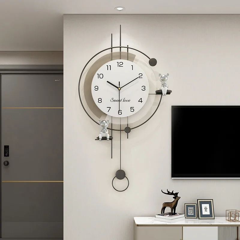 Unique Silent Nordic Wall Clock Vertical Design Modern Aesthetic Wall Clock Watch Living Room Reloj Pared Home Decoration