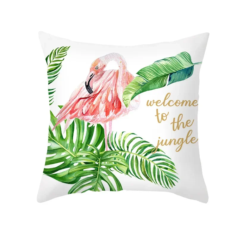 Brand New Summer Tropical Jungle Series Cushion Cover Tropical Leaves Floral Birds Print Pillows Cover Nordic Sofa Throw Pillows