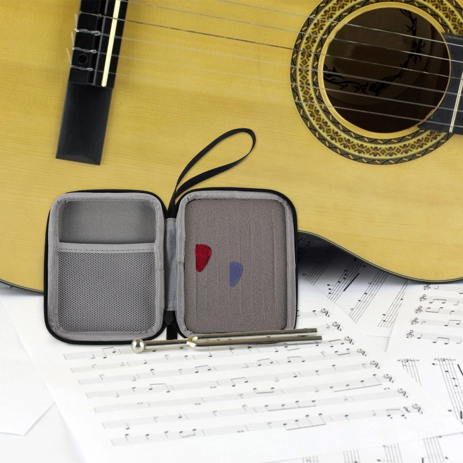 

Guitar Pick Case Carrying Storage Small Bag Eva Travel Organizer Pouch Picks Holder