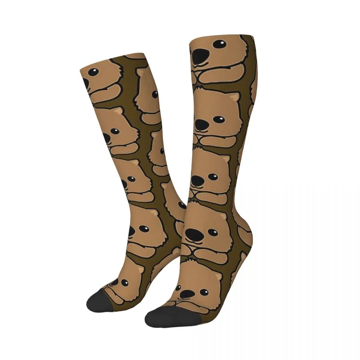 Cute Baby Wombat Smiling Drawing Socks Harajuku Stockings All Season Long Socks Accessories for Man Woman Gifts