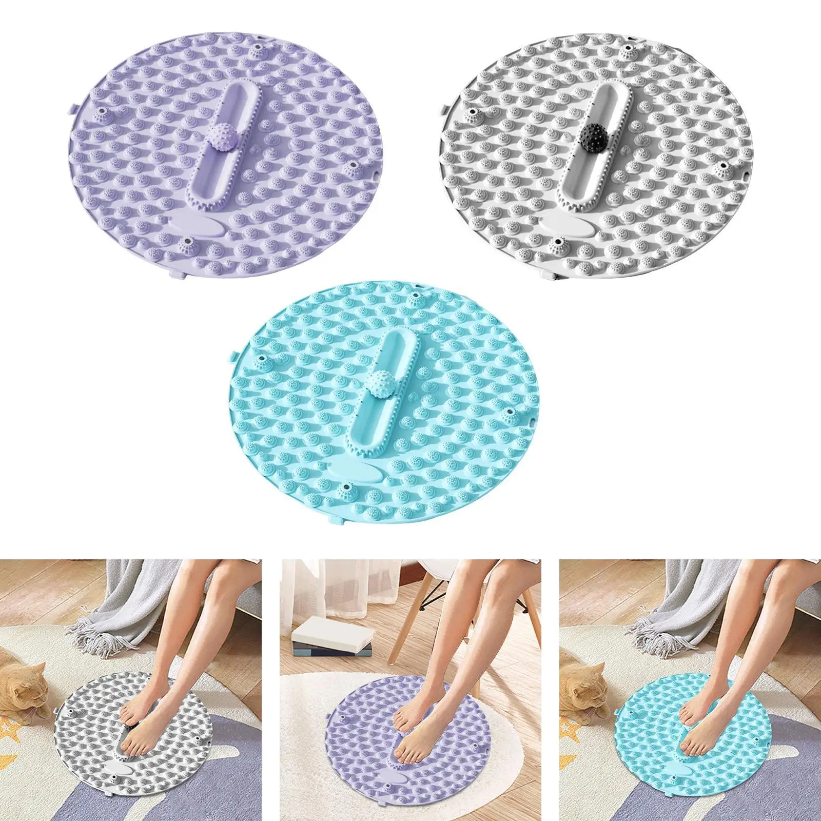 

Foot Massage Mat 21.65inch Diameter Ergonomic Lightweight Creative Foot Massager Pad for Worker Long Sitting Home Traveling Yoga