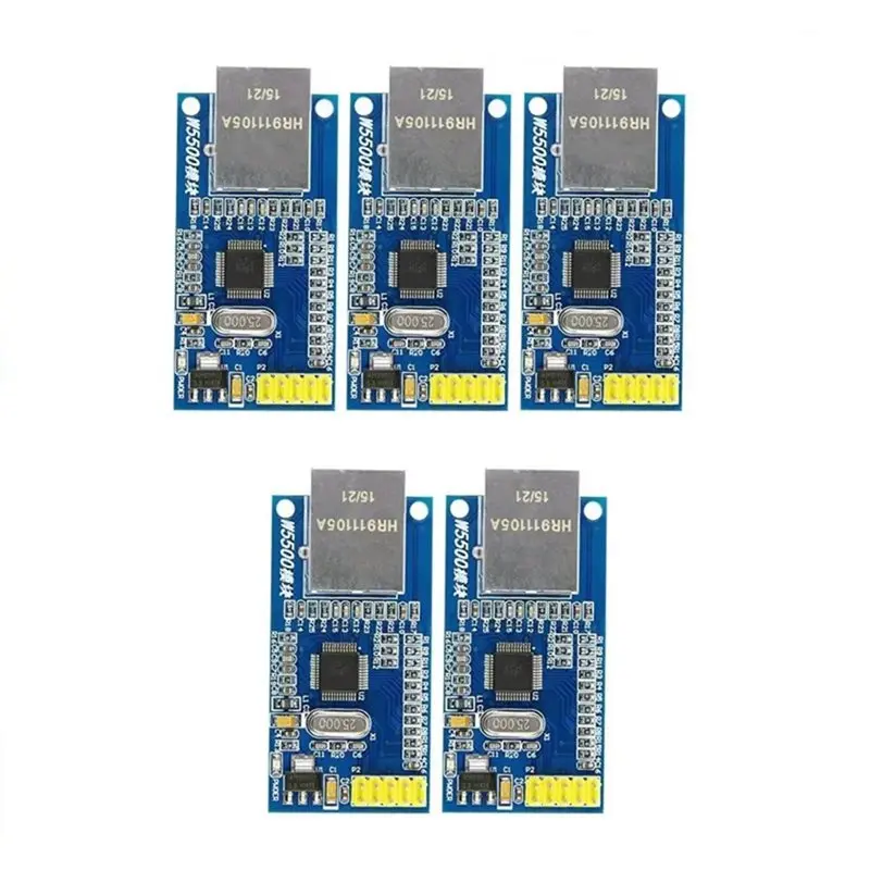 A72Z 5PCS W5500 Ethernet Network Modules IP 51/STM32 SPI Interface 3.3V 5V I/O MCU Microcontroller Program over W5100
