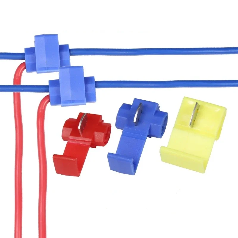 10pcs/30pcs T-Tap Connector Quick Electrical Cable Connector Snap Splice Lock  Waterproof Crimp Wire Terminal blue yellow red