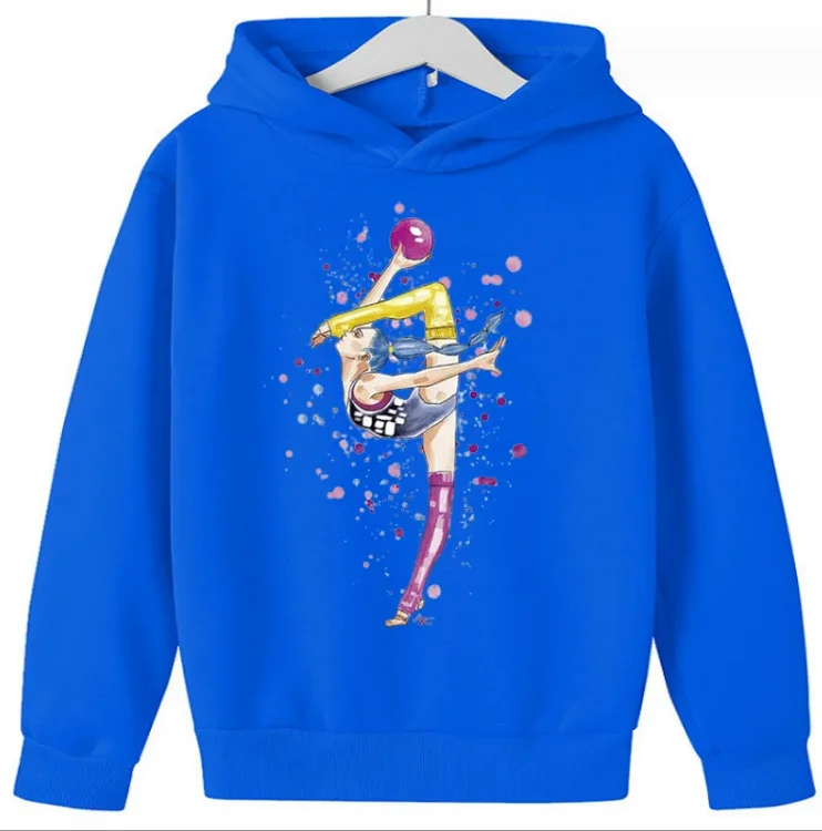 Funny Sports Fitness Dance Print Hooded Long Sleeve Sweatshirt Clothes Anime Hoodies Sweaters Tops