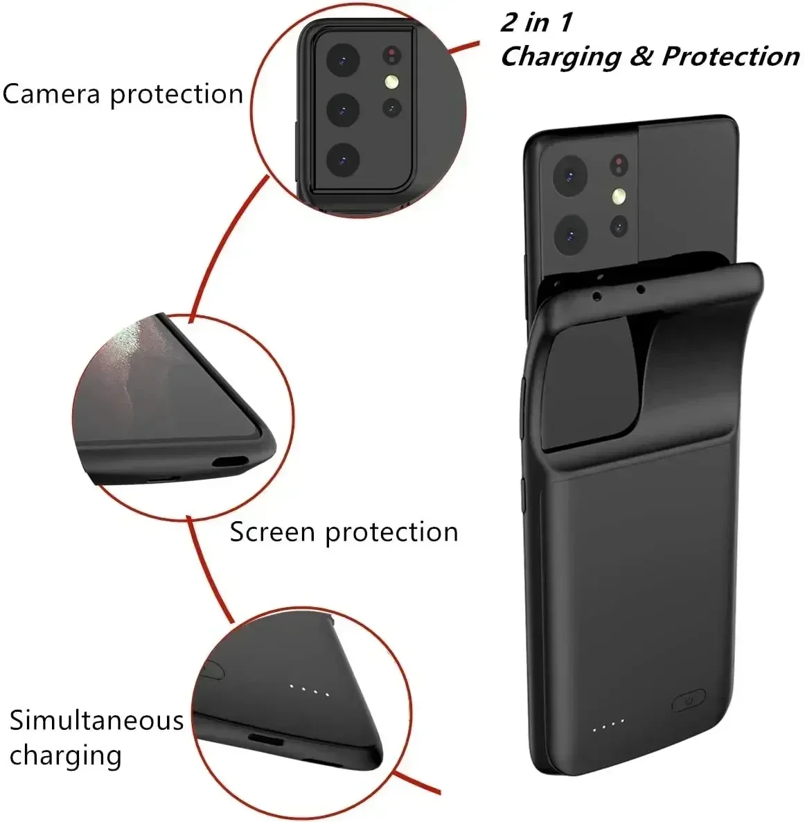 SWZY 10000mAh Power Case for Samsung Galaxy Note 20 Ultra 8 9 10 S8 S9 S10 S20 S21 S22 Ultra Battery Charger Case Charging Power