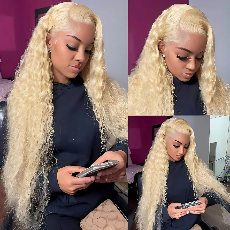 613 Blonde Curly Human Hair Frontal Wig HD Lace 13x6 Deep Wave Wigs Brazilian Wig 250 Density for Women Choice