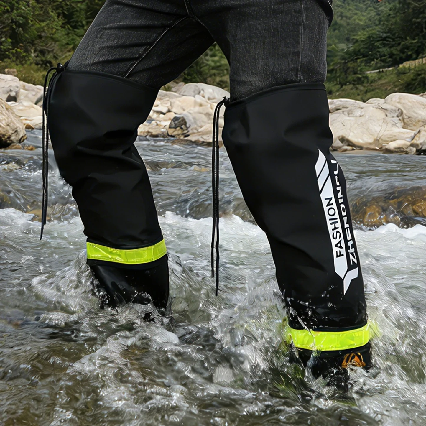 Men's Thickened Ultra-High-Tube Water Shoes Anti-Slip Outdoor Fishing Boots Waterproof Over-Knee Rain Boots Rice Planting Boots