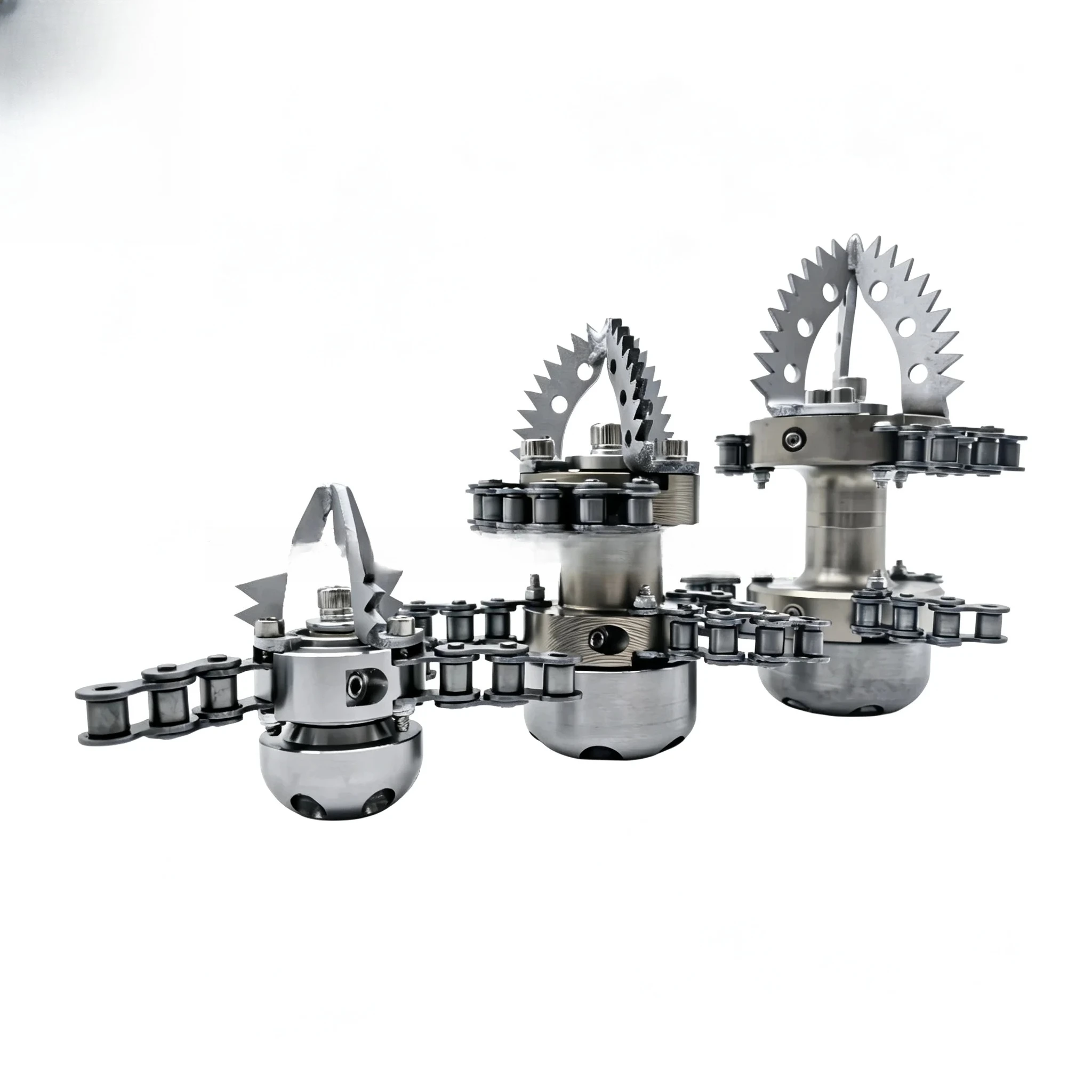High Pressure Pipeline Dredging Nozzle Stainless Steel Rotary Chain Scraper Cutter Sewer Pipe Cleaning Tool