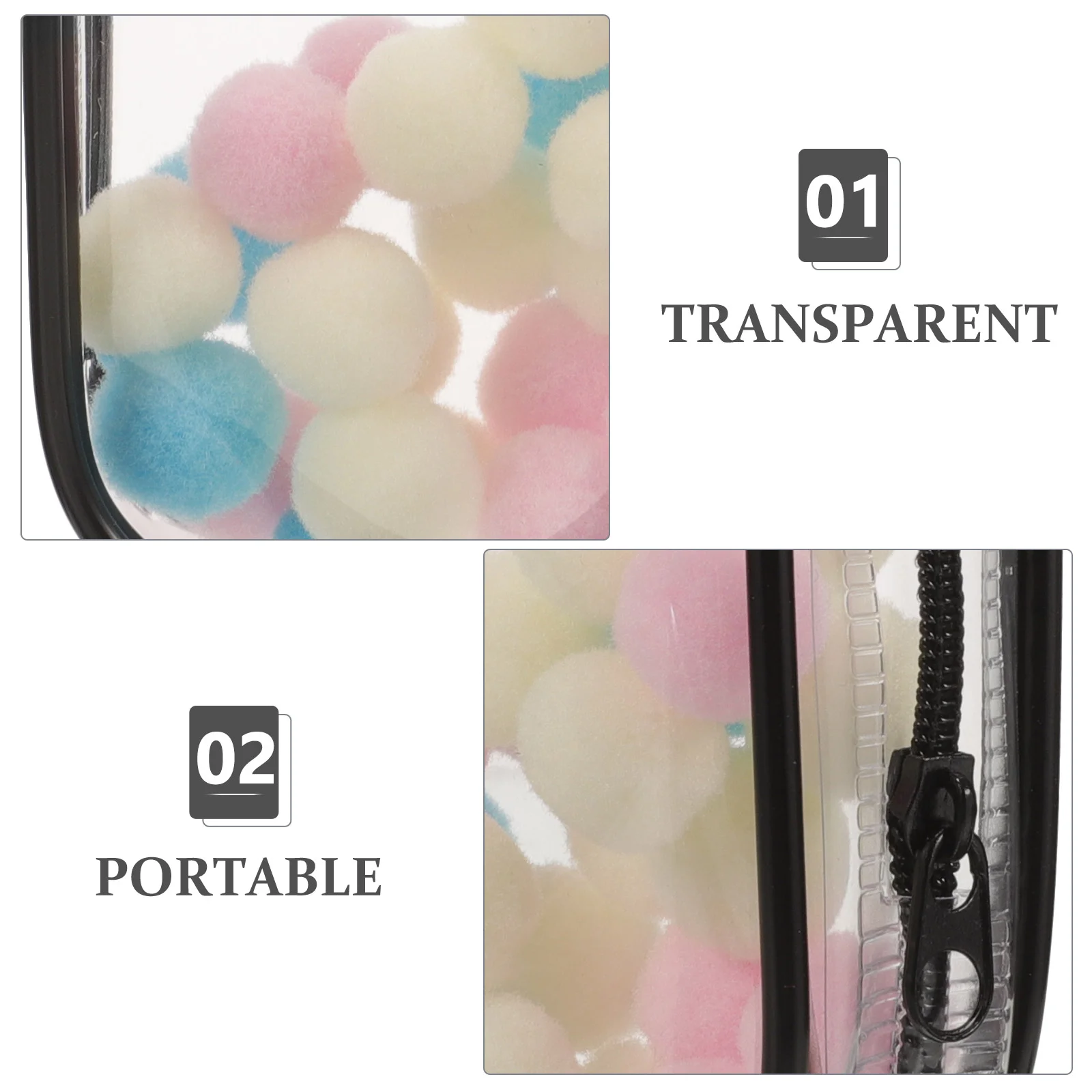 Cute Coin Purse Capsule Closure Package Wallet Lightweight Holder Transparent Bag Handbags Black Travel Clear Display Case