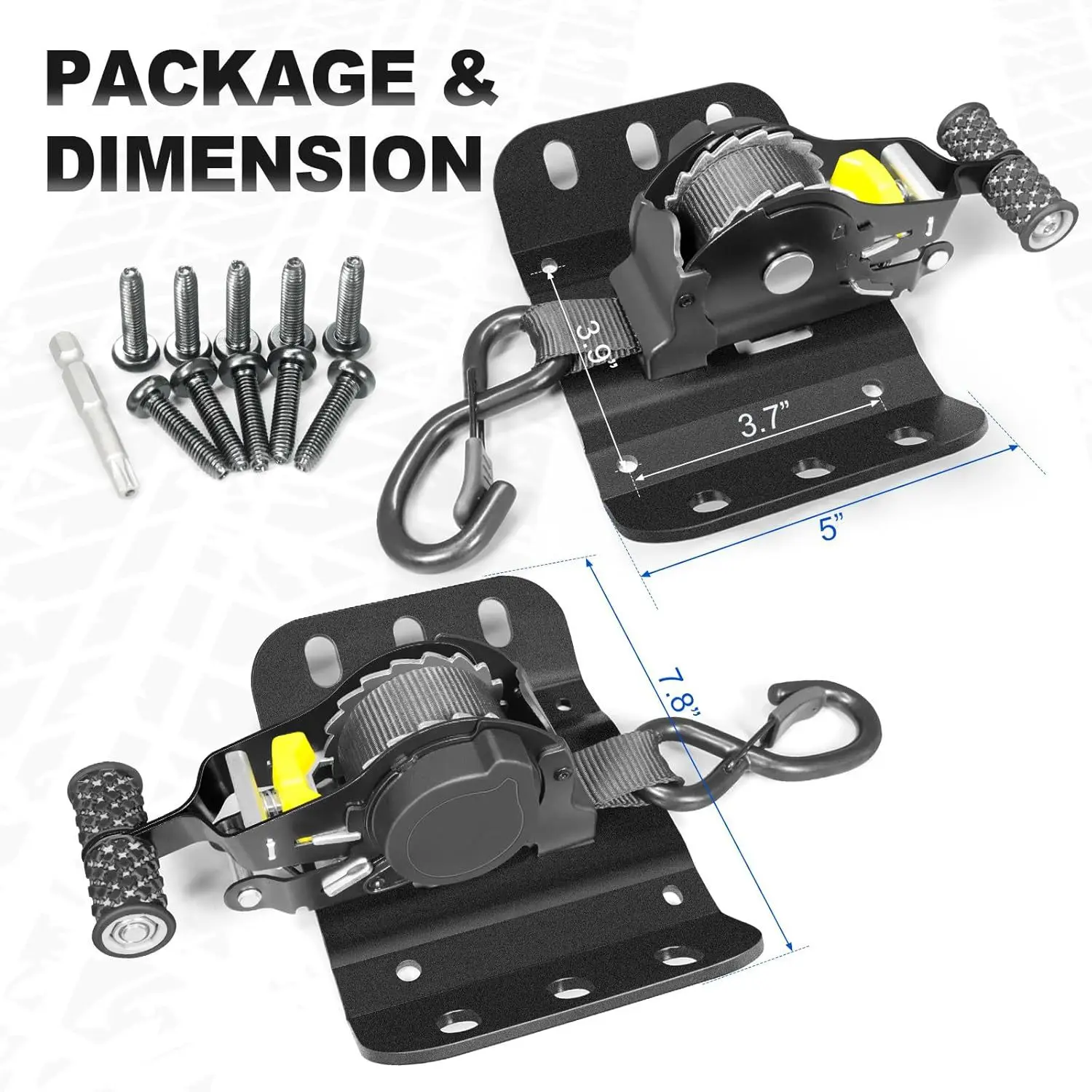 Retractable truck bed ratchet belt for Ford F150 2015-2025 self-retractable tie belt truck belt